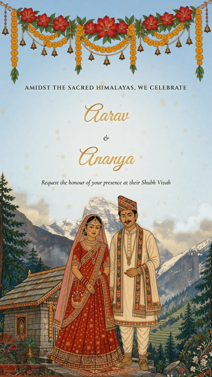 Pahadi Wedding Invitation (Uttarakhand) video template preview