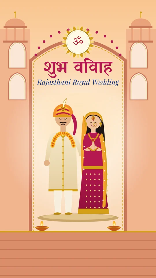 Rajasthani Royal Wedding Invitation video template preview