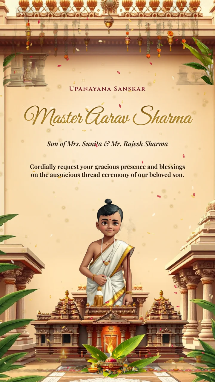 Royal Gold Upanayana Ceremony video template preview
